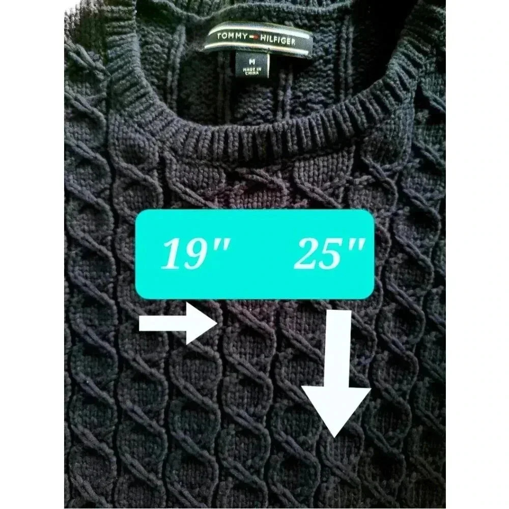 Tommy Hilfiger Cable Knit Sweater in navy blue - Picture 3 of 5